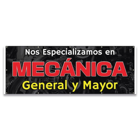 Signmission Mecanica General Y Mayor Banner Concession Stand Food Truck Single Sided B-120-30104